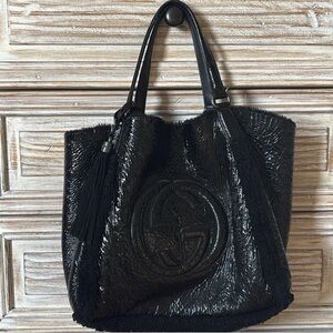 Gucci Black Leather Tote